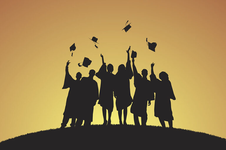Illustration of university graduates
